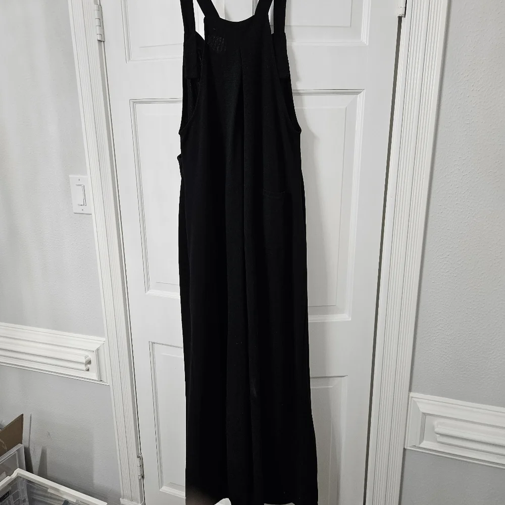 Halara Waffle Casual Maternity Jogger Overalls with Pockets medium black - Picture 10 of 12